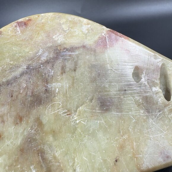 Vintage Chinese Soapstone Stone Carved Elephant Dish Tray Votive Holder Decor - Picture 5 of 13